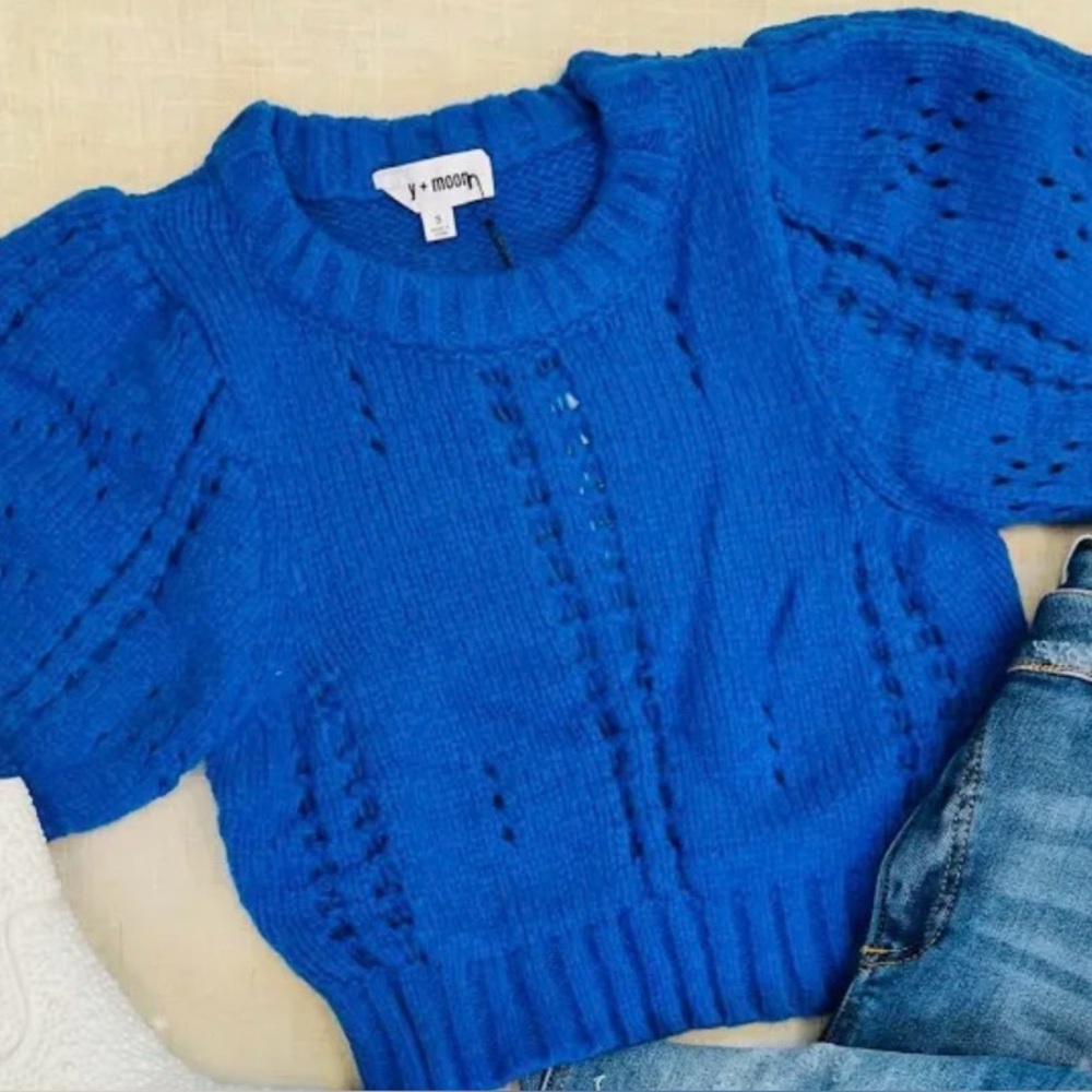 Day + Moon Blue Knit Sweater